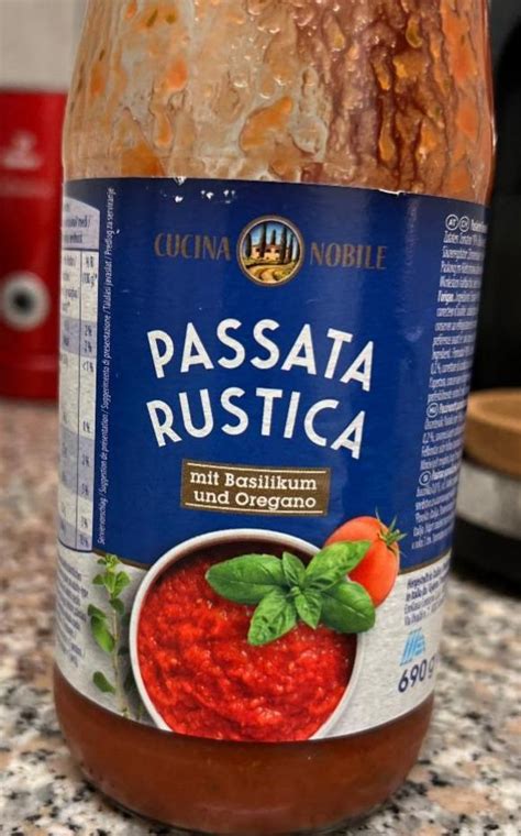 Томатна паста з базиліком Passata Rustica Cucina Nobile калорійність харчова цінність ⋙