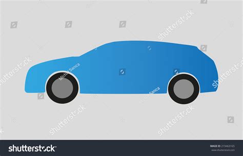 Modern Long Blue Car Silhouette Stock Vector (Royalty Free) 219463165 ...