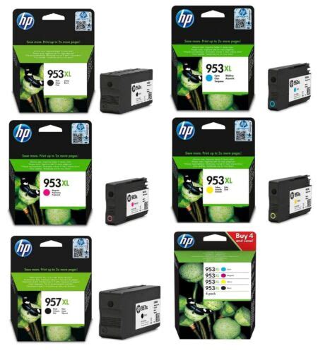 Hp 953xl Multipack Genuine Cmyk Ink Cartridge Officejet Pro 957xl Combo Pack Lot Ebay