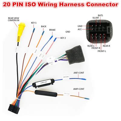 20 Pins ISO Wiring Harness Android Car SUV Stereo Radio Connector