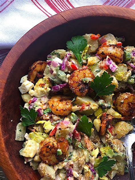 Potato And Blackened Shrimp Salad Chef Silviachef Silvia