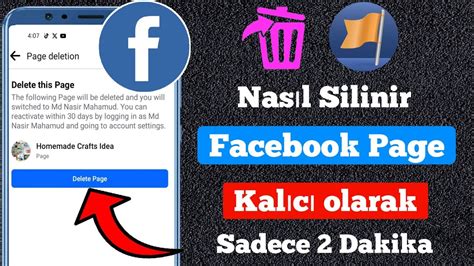 Facebook Sayfası Kalıcı Olarak Nasıl Silinir 2023 Facebook Sayfa