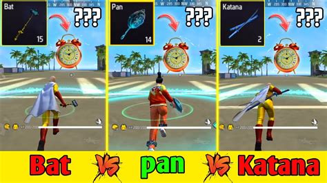 Bat Vs Katana Vs Pan Speed Test Garena Free Fire Para Samsung A