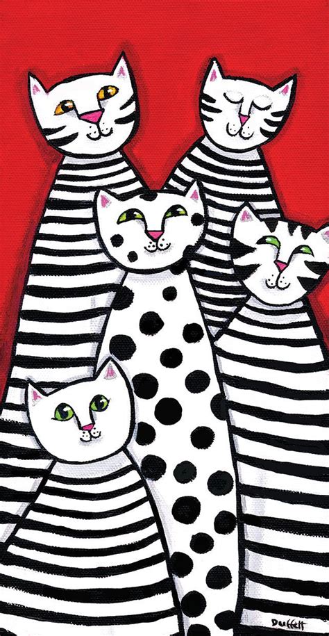 Shelagh Duffetts White Black Cats Canvas Art Prints Fine Art Canvas