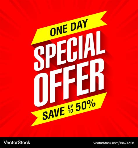 One Day Special Offer Sale Banner Royalty Free Vector Image