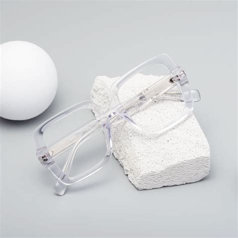 Clear Narrow Oversized Square Eyeglasses - 1528