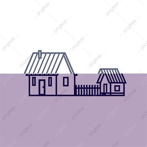 Cottage Line Icon Village House Or Wooden Cabin In Linear Style On