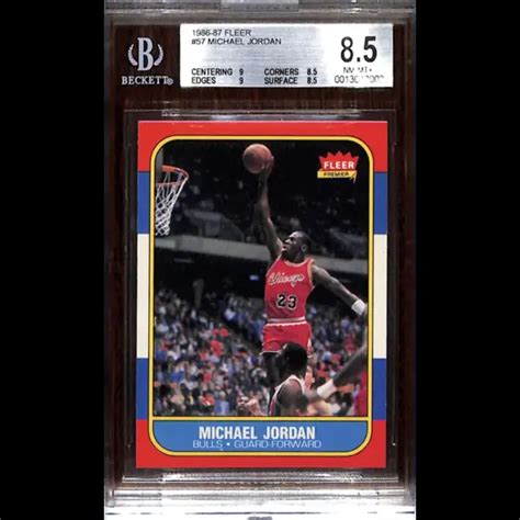 1986 87 Fleer Michael Jordan Rookie BGS 8 5 Grand Slam Sports Cards