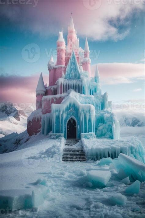 Frozen Castle In The Snow 43999682 Stock Photo At Vecteezy