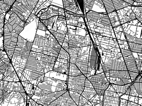 Vector road map of the city of Azcapotzalco in Mexico with black roads ...