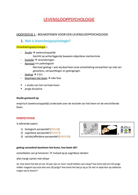 Samenvatting Levensloop Levenslooppsychologie Hoofdstuk 1