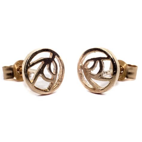 Rennie mackintosh stud earrings in 9ct yellow gold | Arran View