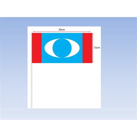 Bendera Pkr Hand Hold Flag With Stick 15x30cm Pati Keadilan Rakyat