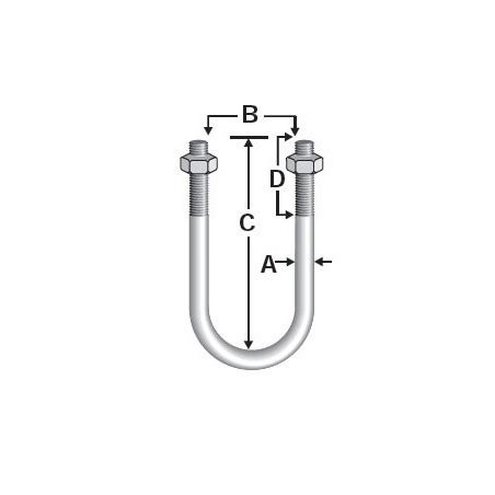 U Bolts Round Bend Galvanized Weight 88 100