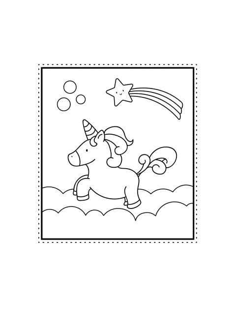 Download Shooting Star Unicorn Coloring Picture