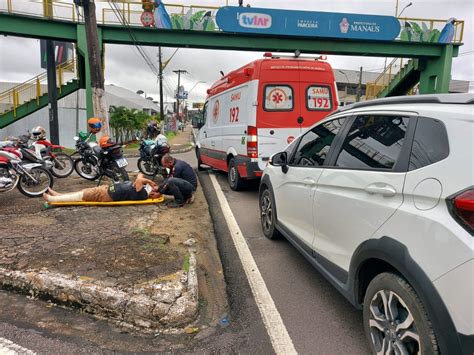 Duas Pessoas Ficam Feridas Em Acidente Na Avenida Djalma Batista IMAGENS