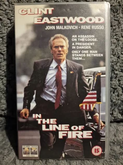 In The Line Of Fire Vhs Video Tape Clint Eastwood John Malkovich Rene