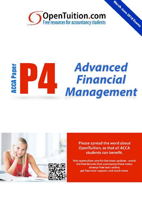 Acca P J Notes Acca Finance Management Course Advanced Advanced