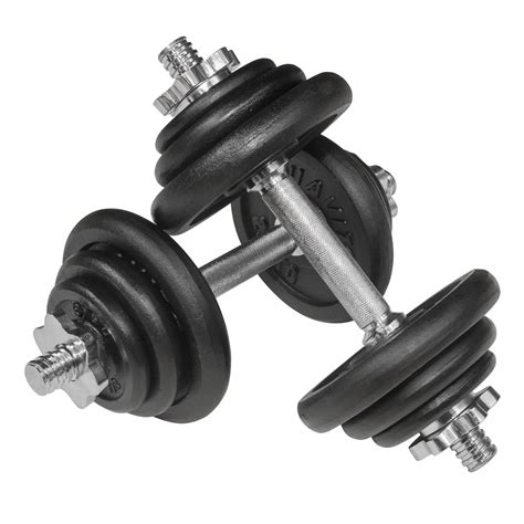 Viavito 20kg Black Cast Iron Dumbbell Set Viavito Decathlon