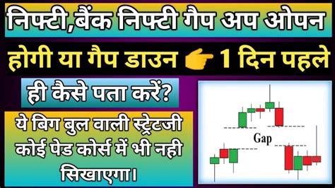 मार्केट Gap Up Open होगा या Gap Down Kaise Pta Kre Market Gap Up Open