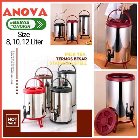 Jual Milk Tea Dispenser Water Jug Stainless Stell Termos Liter