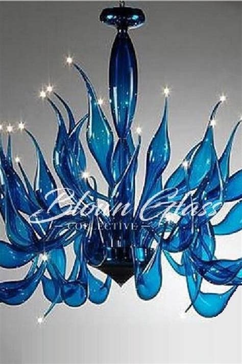 Lilies Up Hand Blown Glass Chandelier - Blown Glass Collective