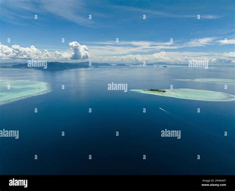 Tropical Island And Coral Atolls In Tropic Tun Sakaran Marine Park