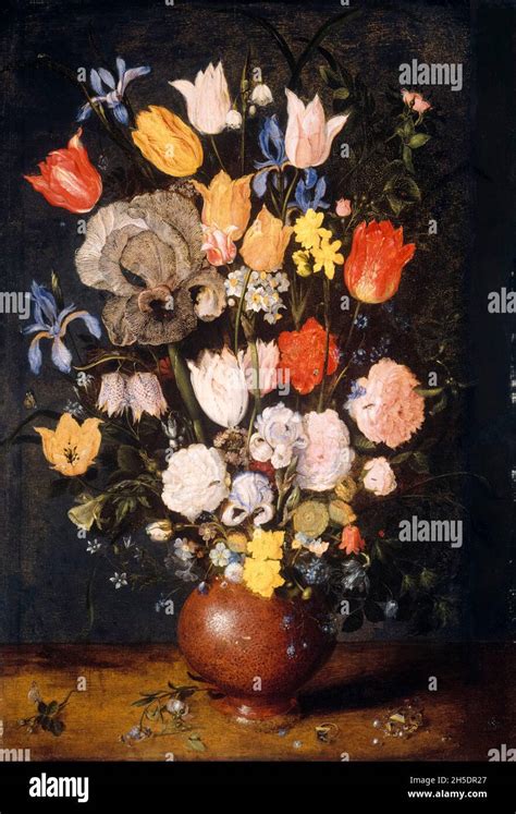 Jan Brueghel The Elder Bouquet Of Flowers In An Earthenware Vase