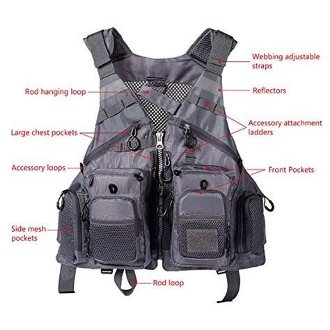 Lightbare Fly Fishing Vest for Men with Pockets for Trout Fishing ...