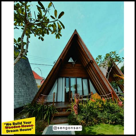 Detail Jual Rumah Kayu Segitiga Minimalist Ukuran M X M Indonesia