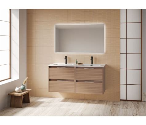 Conjunto mueble de baño con lavabo doble poza de Amizuva Suki