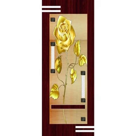 Glossy Golden Rose Printed PVC Door Size Dimension 7x2 5 Ft