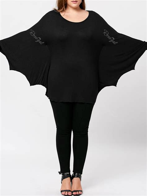 Off Halloween Plus Size Batwing Top Rosegal