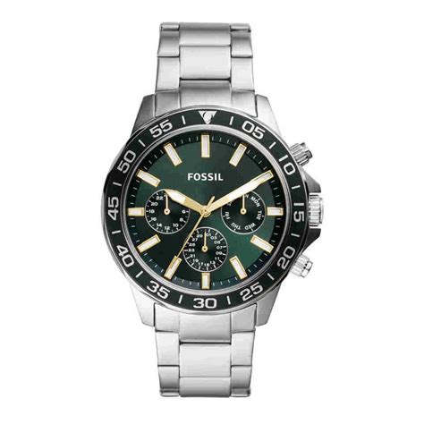 Buy Fossil Mens 45 Mm Bannon Green Dial Stainless Steel Analog Watch