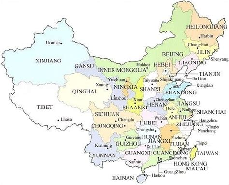 Map Of China Showing Hong Kong And Taiwan