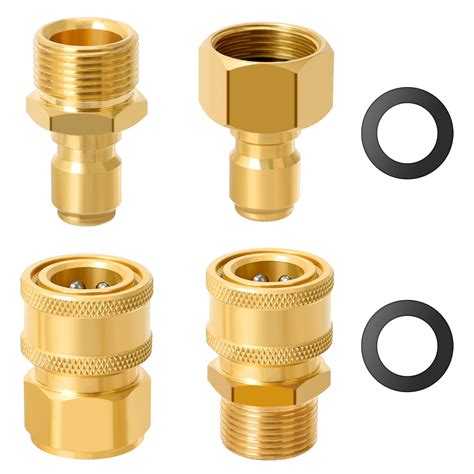 STYDDI Pressure Washer Quick Connect Couplers Set All Solid Brass