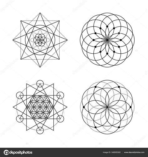 Sacred Geometry Set — Stock Vector © Qilli 348505382