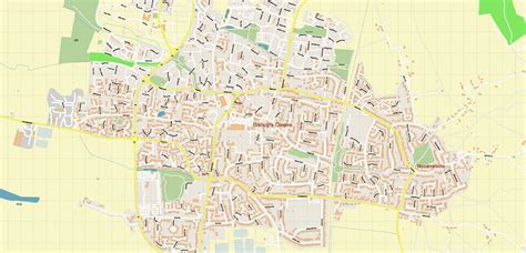 Gloucester + Cheltenham UK Map Vector City Plan High Detailed Street ...