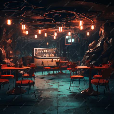 Premium AI Image | Trendy Perks Unveiling the Underground Dive Coffee Cafe