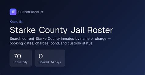 Starke County Inmate Roster The Definitive Guide To Jail Records Search Tools And Legal Rights