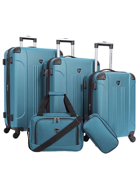 Travelers Club Chicago Plus 5pc Expandable Hardside Luggage Set, Teal