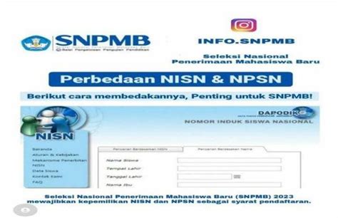 Beda Nisn Dan Npsn Untuk Daftar Snpmb