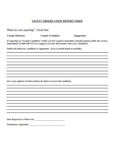 Free 10 Safety Observation Report Samples [ Daily Officer Site ]