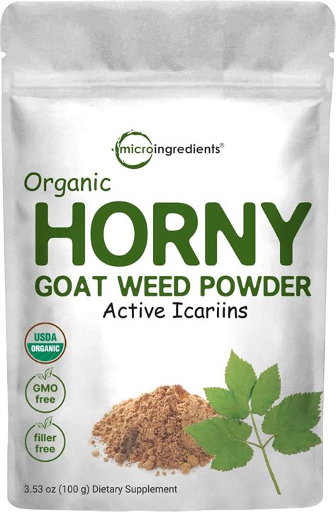 Maximum Strength Organic Horny Goat Weed For Men And Women Epimedium Supplement Grams