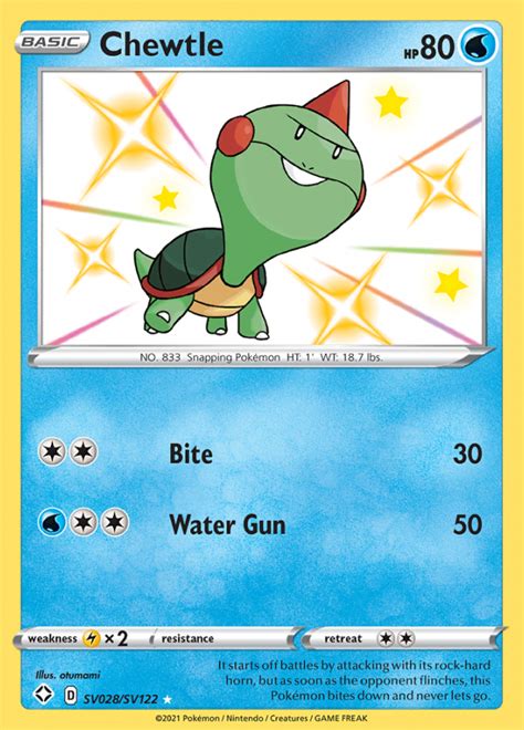 Chewtle Shining Fates Shiny Vault Ultra Rare Pokemon Tcg Digitaltq