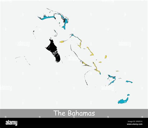 La Bandera Del Mapa De Bahamas Mapa De Las Bahamas Con La Bandera