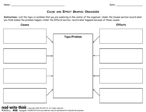 Cause And Effect Graphic Organizer Template Download Printable Pdf Templateroller