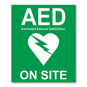 AED On Site Sticker 100 X 120 Mm LFA First Response