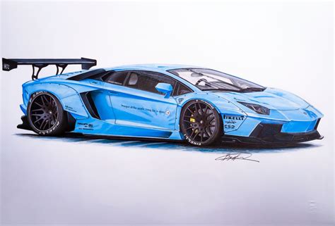 Lamborghini Aventador Front View Sketch