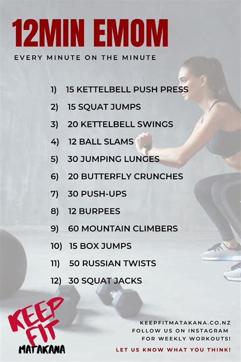 12min Emom Workout Emom Workout Workout Program Gym Kettlebell Workout